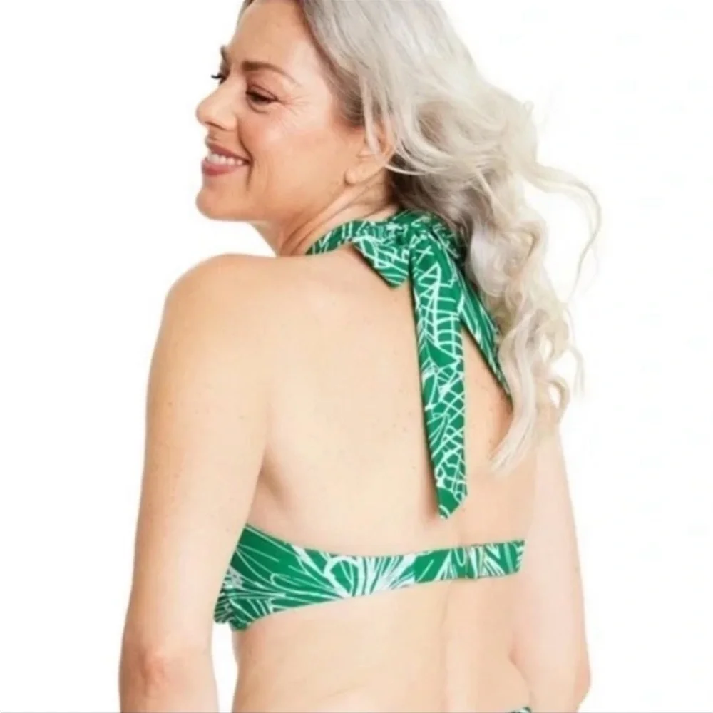 Tabitha Brown X Target Linear Leaf Halter Neck Bikini Top  Large NWOT